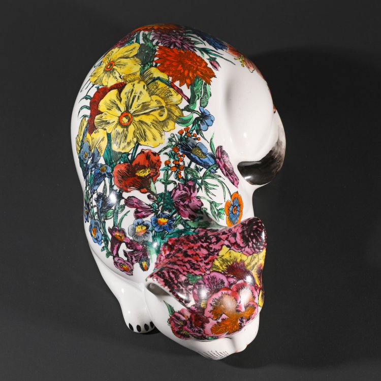 Bild 2 zu Objekt, Figur einer kauernden Katze Gatto accovacciato fiorito, Fornasetti, K-14 544