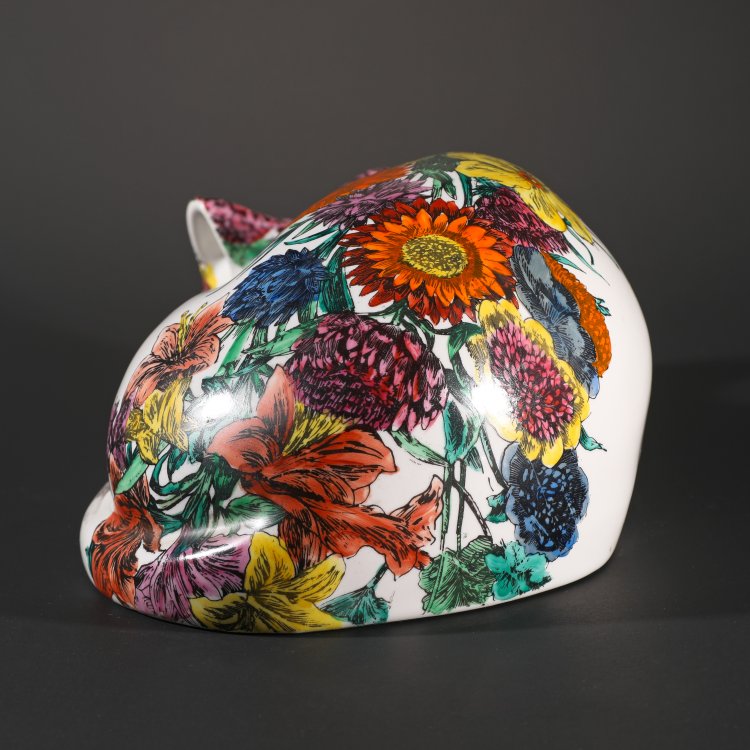 Bild 4 zu Objekt, Figur einer kauernden Katze Gatto accovacciato fiorito, Fornasetti, K-14 544