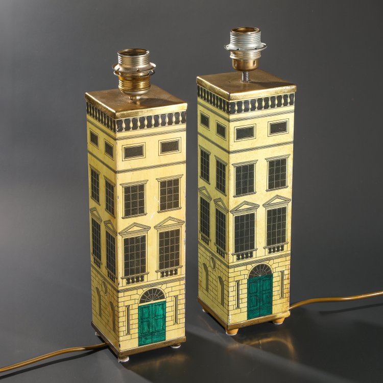 Hauptbild zu Objekt, 2 Tischleuchten aus der Architettura Serie, Piero Fornasetti, Fornasetti, K-14 545