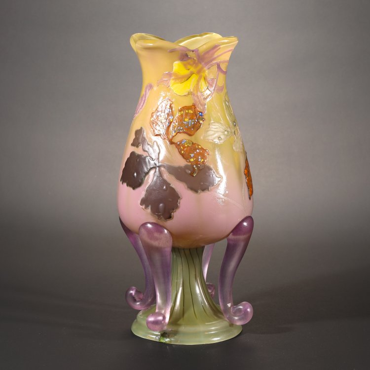 Hauptbild zu Objekt, Marqueterie-Vase Ancolies, 1902, Emile Gall&eacute;, Gall&eacute;, Nancy, K-14 71