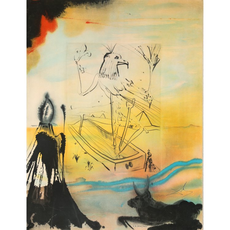 Hauptbild zu Objekt, From the Map Sigmund Freud Moses and Monotheism, 1974, Salvador Dal&iacute;, K-14 255