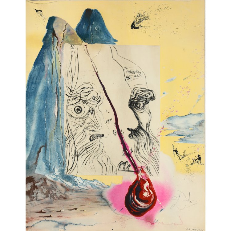 Hauptbild zu Objekt, From the Map Sigmund Freud Moses and Monotheism, 1974, Salvador Dal&iacute;, K-14 254