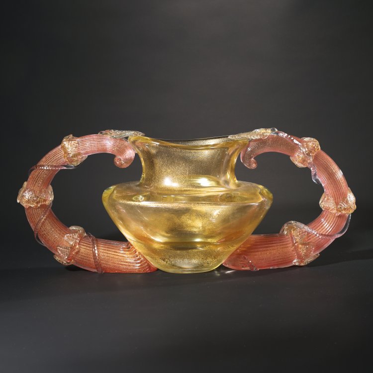 Bild 2 zu Objekt, Vase f&uuml;r den Palazzo Albarelli in Sant Erasmo, 1975, Ernst Fuchs, Seguso Vetri d'Arte, Murano; Signoretto, Pino, Murano., K-14 90