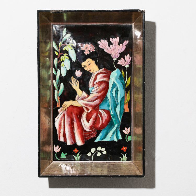 Hauptbild zu Objekt, Asian woman in the garden, Maria Schwamberger-Riemer, K-14 246