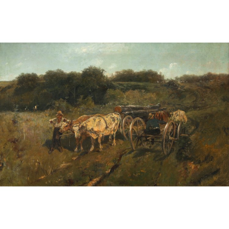 Hauptbild zu Objekt, painting Cow Cart, Christian Adolf Schreyer, K-14 230