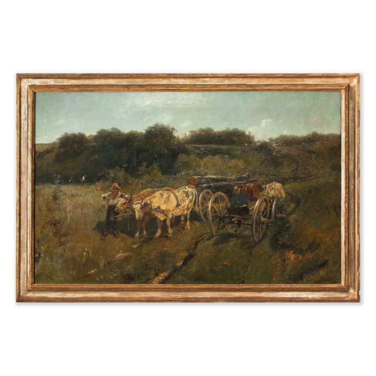 Bild 1 zu Objekt, painting Cow Cart, Christian Adolf Schreyer, K-14 230
