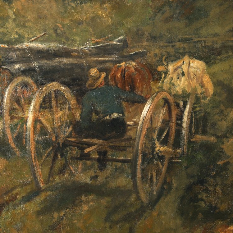 Bild 4 zu Objekt, painting Cow Cart, Christian Adolf Schreyer, K-14 230