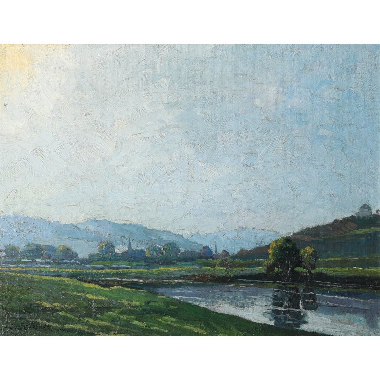 Hauptbild zu Objekt, Autumn foggy morning. 1920., Fritz G&auml;rtner, K-14 233