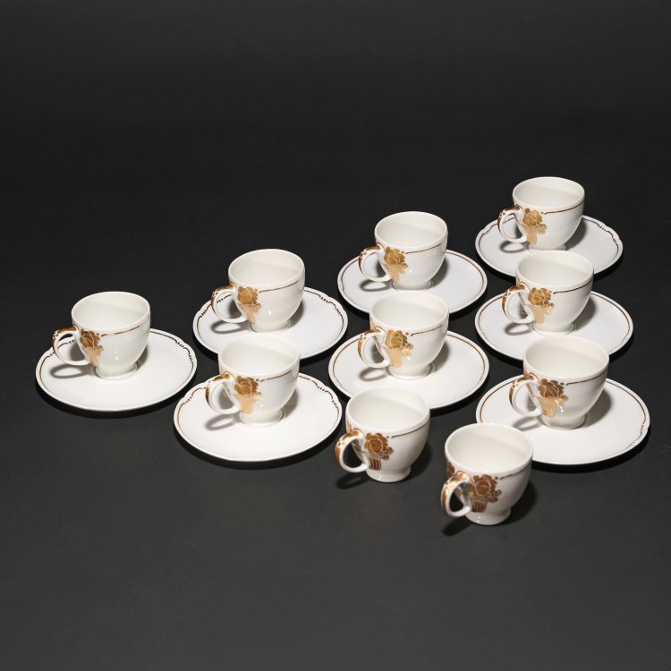 Hauptbild zu Objekt, Mokkatassen und Unterteller, Theodor Schmuz-Baudiss, KPM, K-14 121