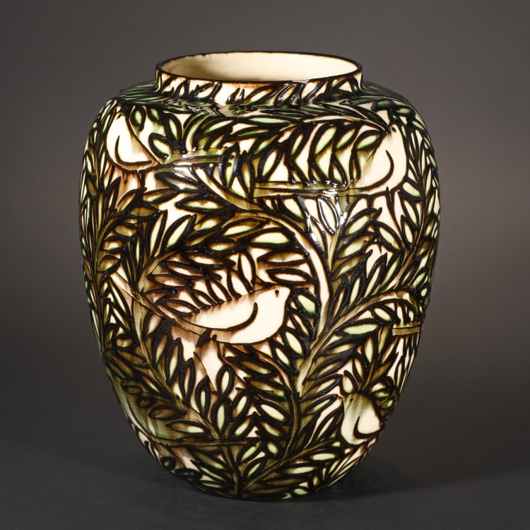 Hauptbild zu Objekt, Vase Karlsruher Majolika, Max Laeuger, K-14 135