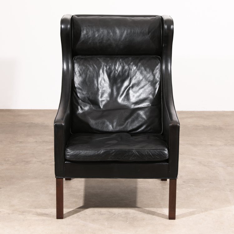 Bild 1 zu Objekt, Highback Lounge Sessel Modell 2204 + Ottomane, B&oslash;rge Mogensen, Fredericia M&ouml;belfabrik, K-14 532