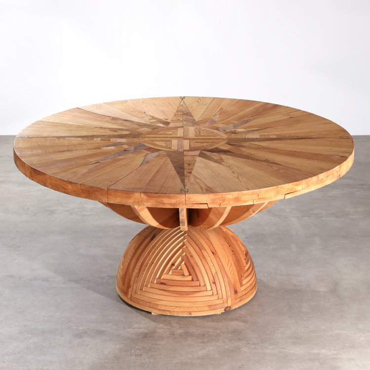 Hauptbild zu Objekt, Dining table model Rosa dei Venti from the Mobili nella Valle series, Mario Ceroli, Poltronova, K-14 596