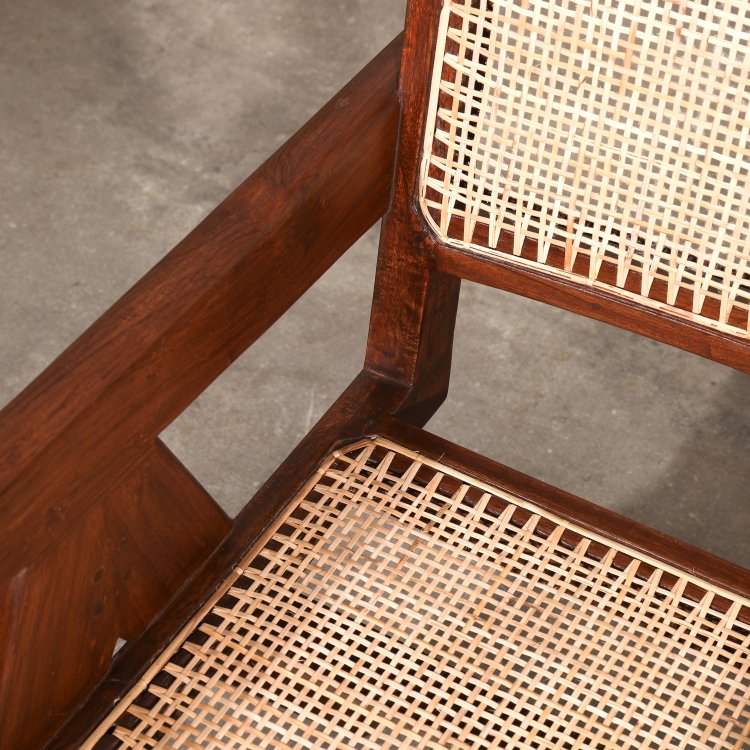 Bild 2 zu Objekt, 2 Sessel Modell Cane and Teak Wood Easy Armchair aus Chandigarh, Pierre Jeanneret, K-14 445