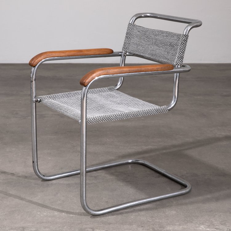 Hauptbild zu Objekt, Freischwinger Kinderstuhl Modell B 34 1/2, Marcel Breuer, Wohl Thonet, K-15 397