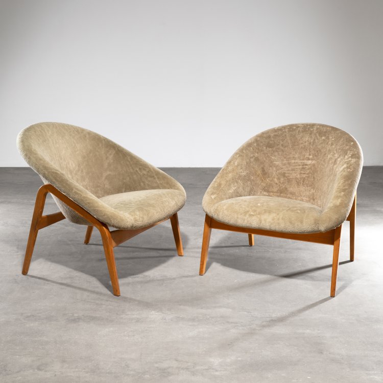 Hauptbild zu Objekt, Pair of lounge chairs model Columbus, Hartmut Lohmeyer, Formtex, K-15 430