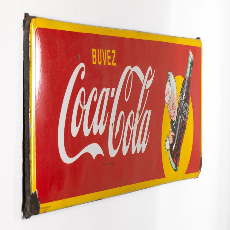 Bild 3 zu Objekt, Emaille Werbeschild 'Buvez Coca Cola' mit Sprite Boy, K-15 452
