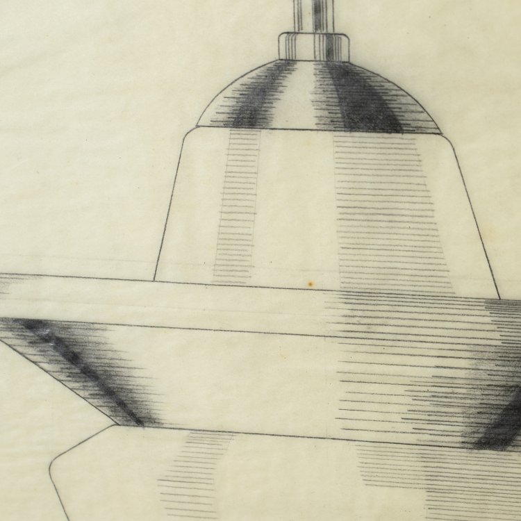Bild 4 zu Objekt, Design drawing of a Kandem plate lamp, 1931, Heinrich Siegfried Bormann, Bauhaus Dessau, K-15 404