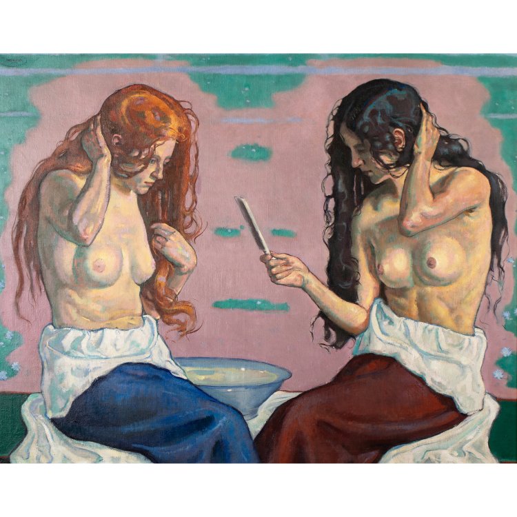 Hauptbild zu Objekt, 'Girl at the Toilet', 1915, Eugen Meyer-Belart, K-15 229