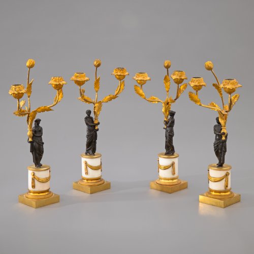 2 pairs of Empire candlesticks