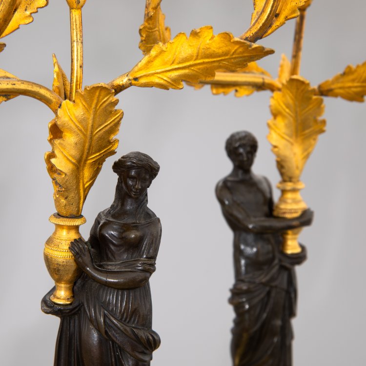 Bild 3 zu Objekt, 2 pairs of Empire candlesticks, K-15 18