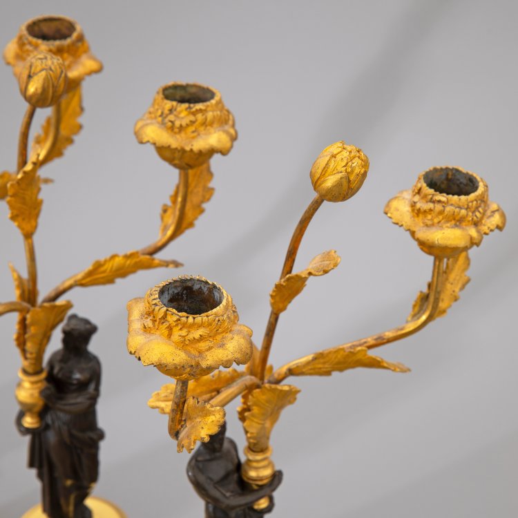Bild 5 zu Objekt, 2 pairs of Empire candlesticks, K-15 18