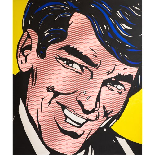Gemälde im Stil von Roy Lichtenstein 'The Sceptic'. 1994