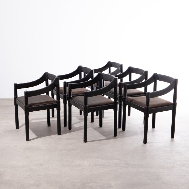 Hauptbild zu Objekt, 6 St&uuml;hle Modell Carimate, Vico Magistretti, F.Lli Mario Luigi Comi (Cassina), K-15 539