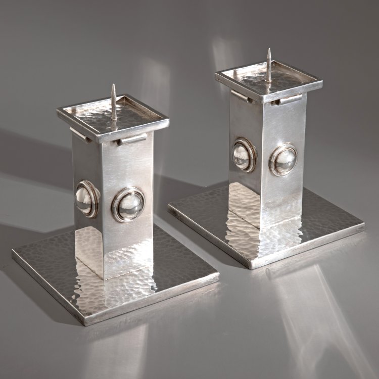 Hauptbild zu Objekt, Paar Kerzenleuchter, Jean Despr&eacute;s, K-15 45