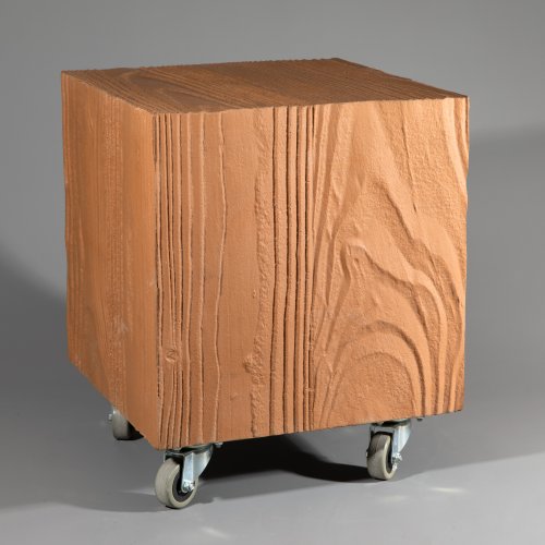 Signed stool on castors model Holzblock from the Römerberg seating group
