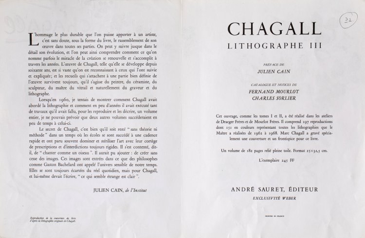 Bild 4 zu Objekt, 'Lithographe III', Marc Chagall, K-15 259