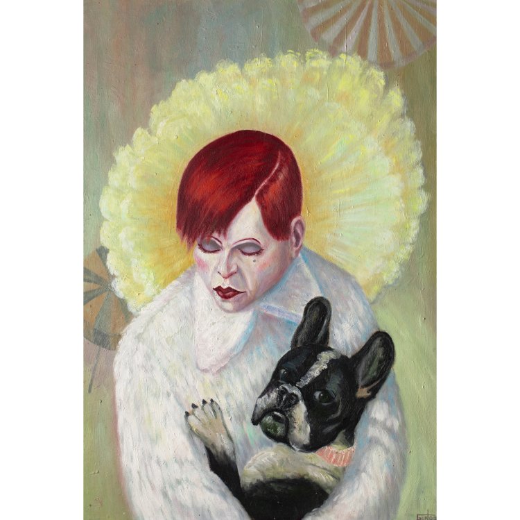 Hauptbild zu Objekt, Dame mit Hund, 1987, K-15 361