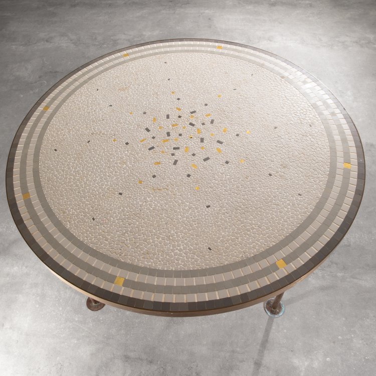 Bild 1 zu Objekt, Round mosaic coffee table, Berthold M&uuml;ller-Oerlinghausen, Berthold M&uuml;ller-Oerlinghausen, K-15 437