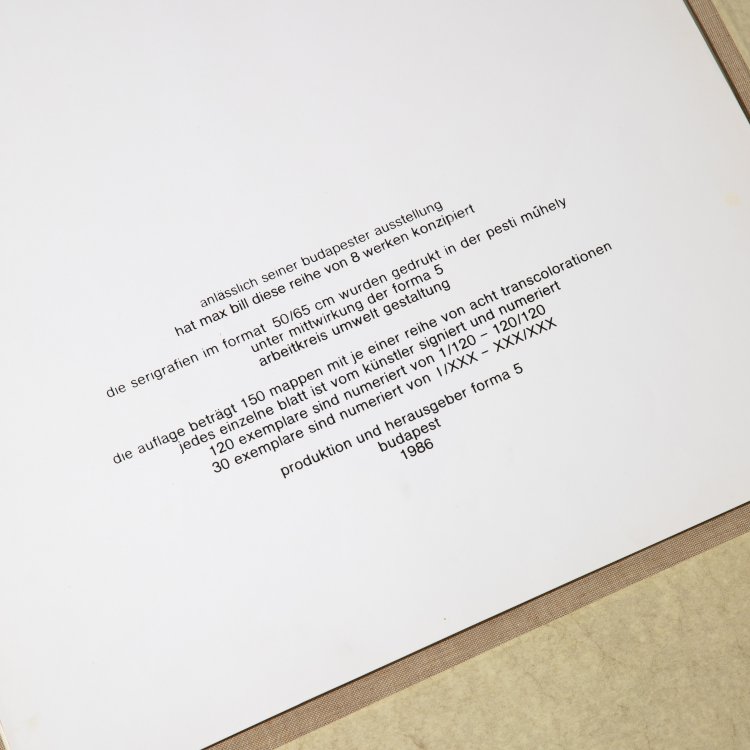 Bild 11 zu Objekt, 'Eight transcolorations', 1986 in portfolio, Max Bill, K-15 338