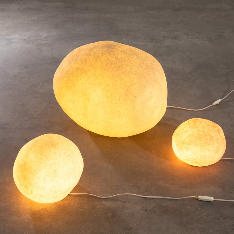 Hauptbild zu Objekt, 3 floor lamps model Moon Rock Lamp / Dora, Andr&eacute; Cazenave, K-15 473