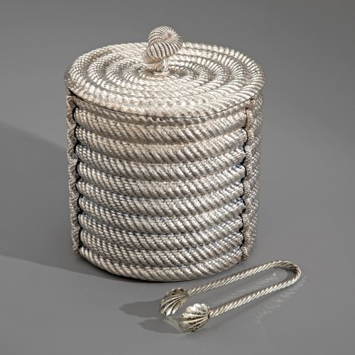Ice cooler with tongs
