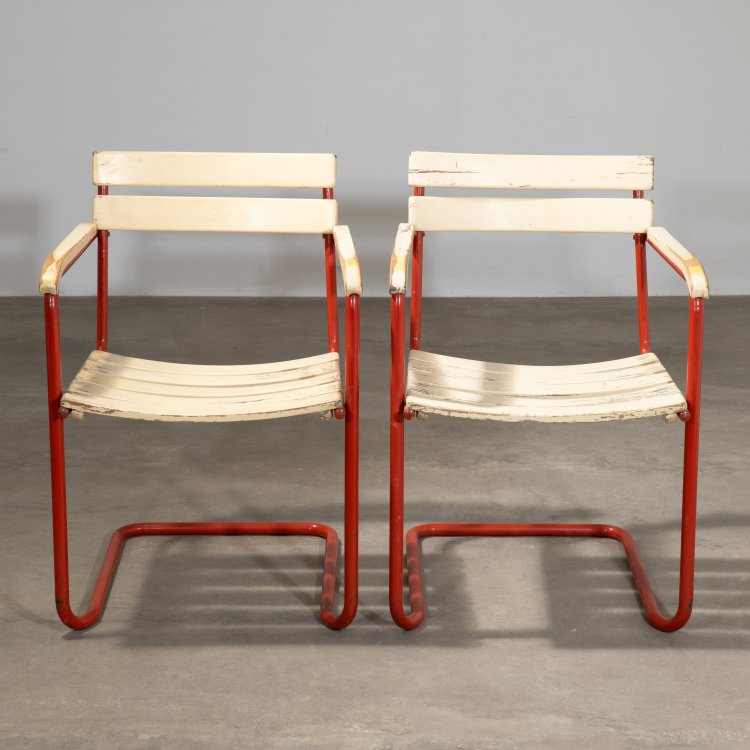 Bild 2 zu Objekt, 2 Freischwinger Gartenst&uuml;hle Modell B 34 g, Ludwig Mies van der Rohe (wohl), Thonet, K-15 419