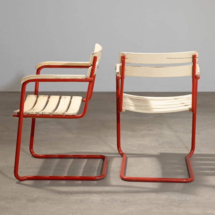Bild 3 zu Objekt, 2 Freischwinger Gartenst&uuml;hle Modell B 34 g, Ludwig Mies van der Rohe (wohl), Thonet, K-15 419