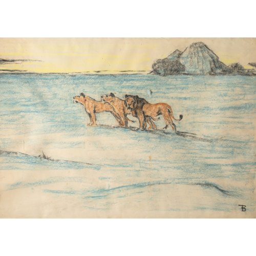 Lions in the steppe