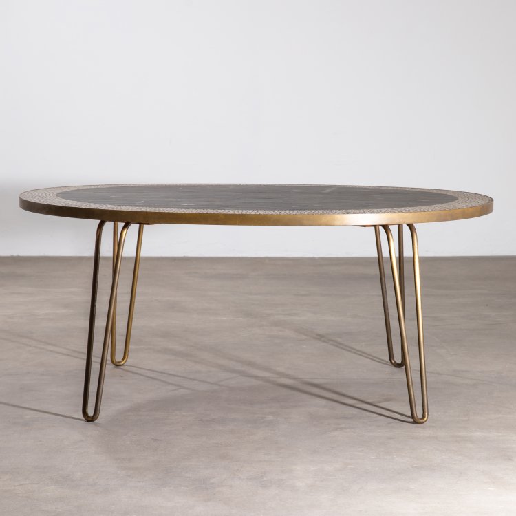 Bild 2 zu Objekt, Round oval mosaic coffee table, Berthold M&uuml;ller-Oerlinghausen, K-15 432