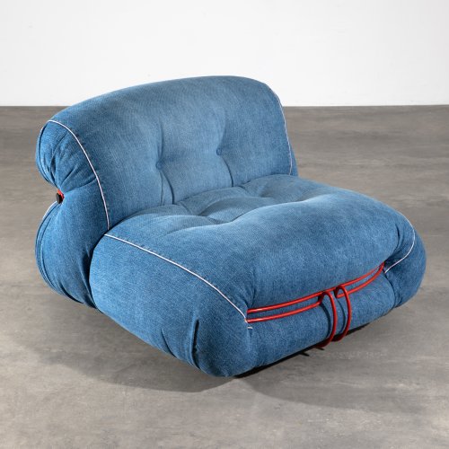 Limited edition lounge chair model Soriana in Japanese denim