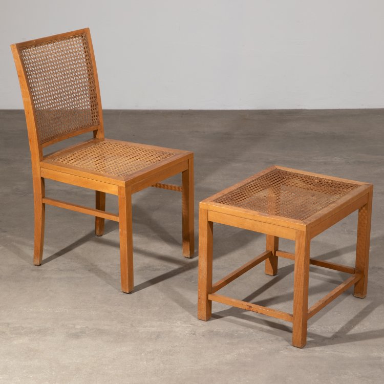Hauptbild zu Objekt, Frankfurt chair and stool, Franz Schuster, Behr Aufbau-M&ouml;bel, K-15 403