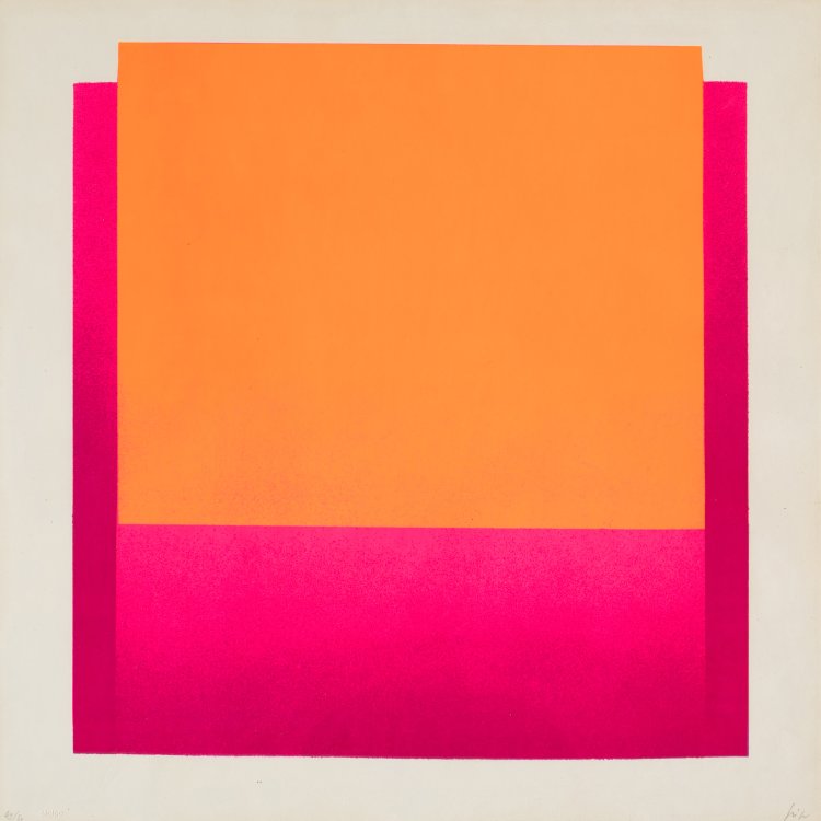 Hauptbild zu Objekt, 'orange auf rot mit lila', 1966, Rupprecht Geiger, K-15 309