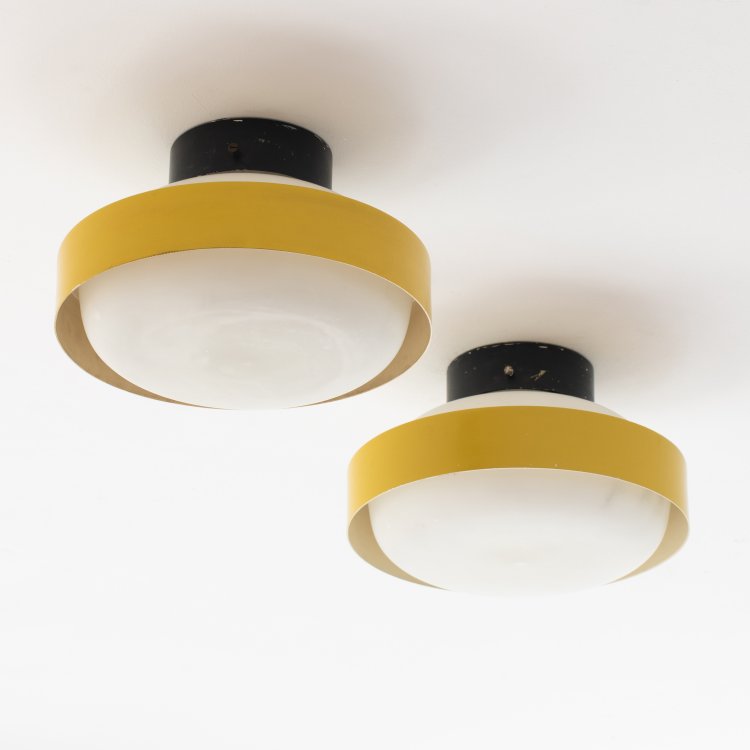 Hauptbild zu Objekt, 2 ceiling lights model 3010, Gino Sarfatti, Arteluce, K-15 549