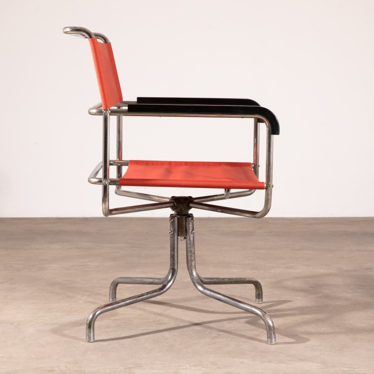 Bild 2 zu Objekt, Kontorstuhl / B&uuml;rostuhl / Drehstuhl Modell B7a Variante, Marcel Breuer, K-15 409