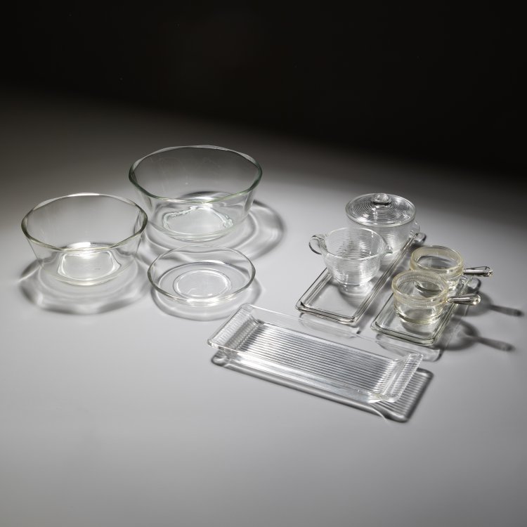 Hauptbild zu Objekt, Konvolut Glasteile der Vereinigten Lausitzer Glaswerke AG, Wilhelm Wagenfeld, VLG AG, Wei&szlig;wasser, K-15 424