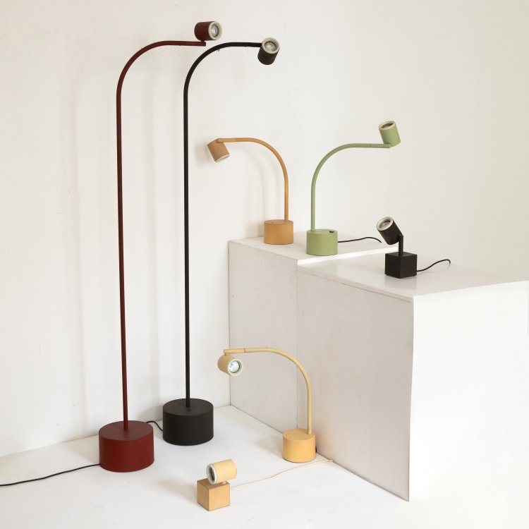 Hauptbild zu Objekt, 2 floor lamps + 5 table lamps model Halo Click, Ettore Sottsass, Philips, K-15 569