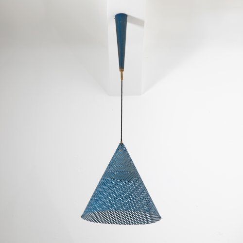 Perforated sheet metal pendant light