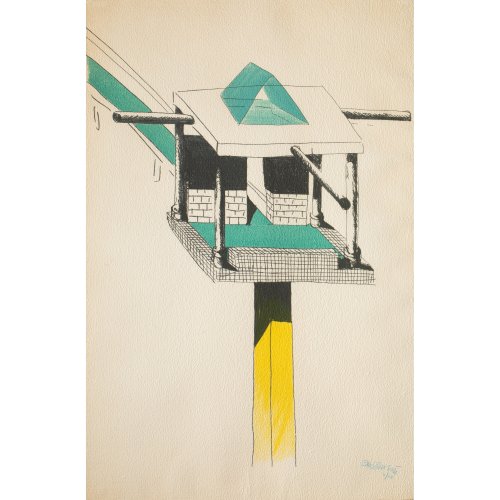 Signed and limited serigraph Una Torre in California