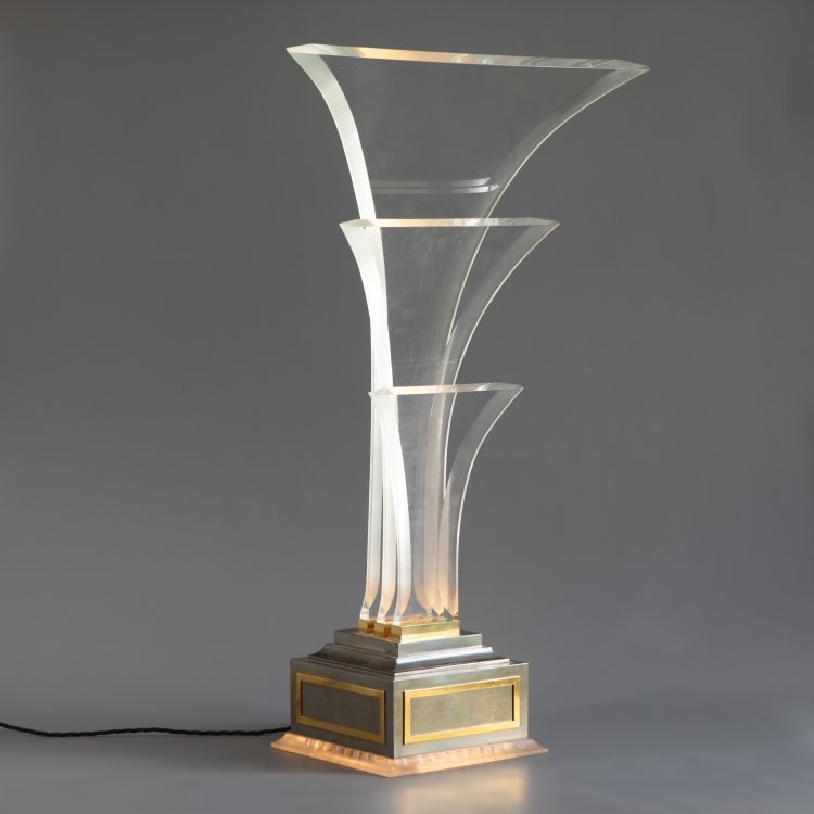 Hauptbild zu Objekt, Large illuminated sculpture / table lamp Acrylic Fountain, K-15 608