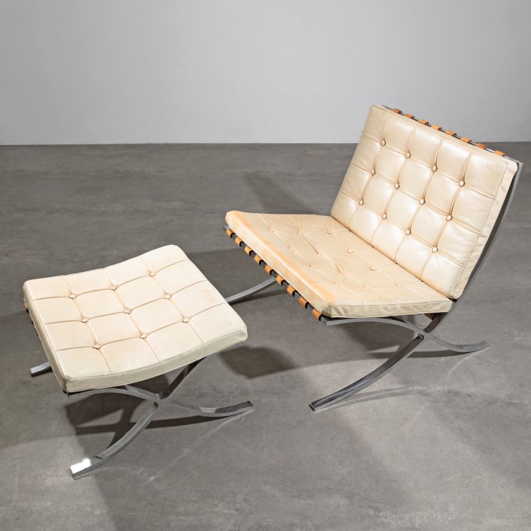 Bild 1 zu Objekt, Lounge Sessel Modell Barcelona + Ottomane, Ludwig Mies van der Rohe, Knoll International, K-15 416